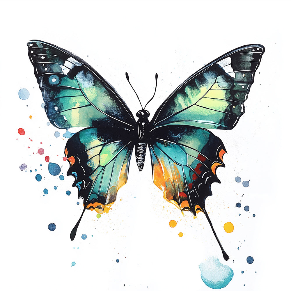 A black and green butterfly cross stitch kit for beginners