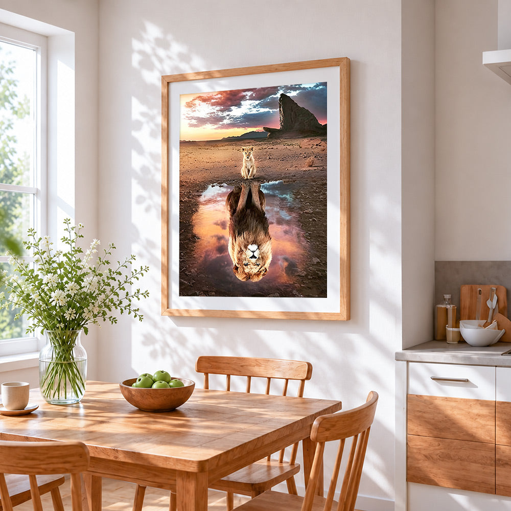 A future king cross stitch artwork displayed on wall as home decor