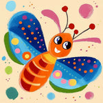 A playful cartoon butterfly cross stitch kit for beginners