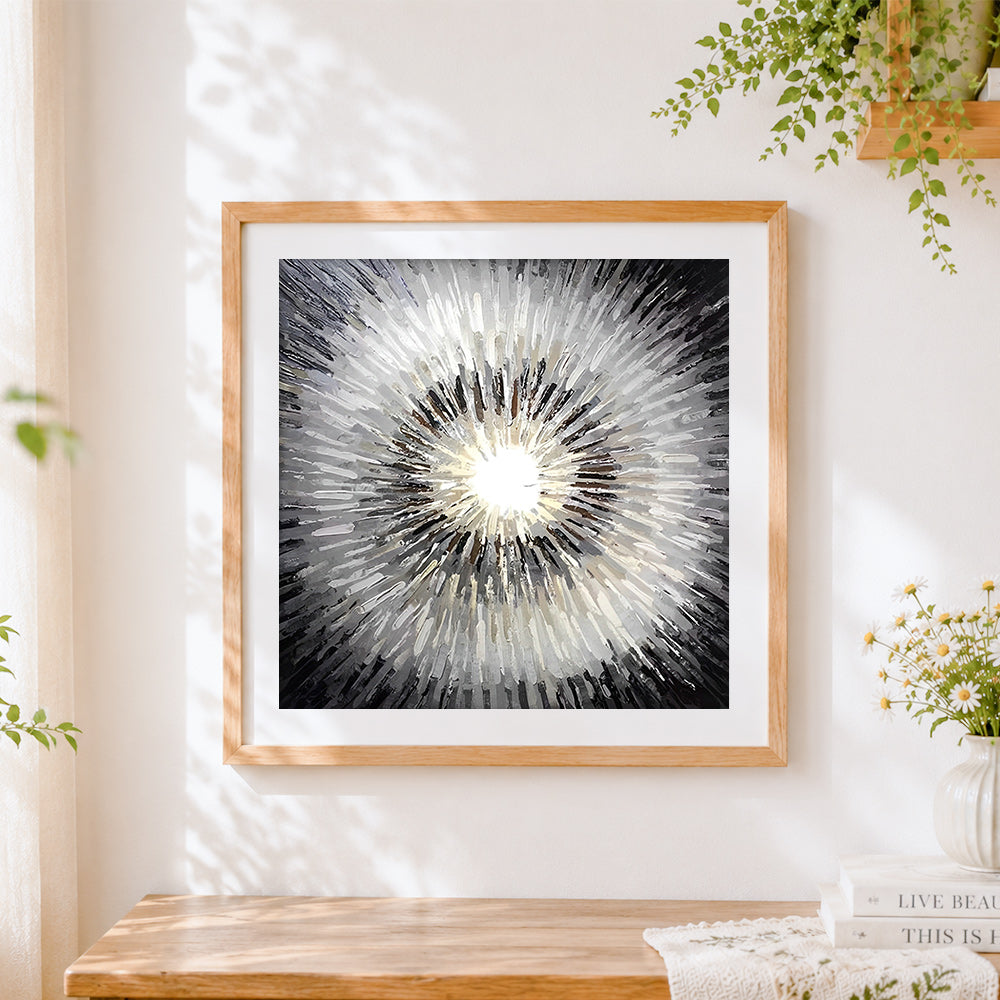 Finished a radiant burst of dandelions cross stitch artwork displayed