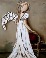 Abstract angel with white wings cross stitch kit for beginners