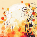 Abstract autumn dots and lines cross stitch kit for beginners