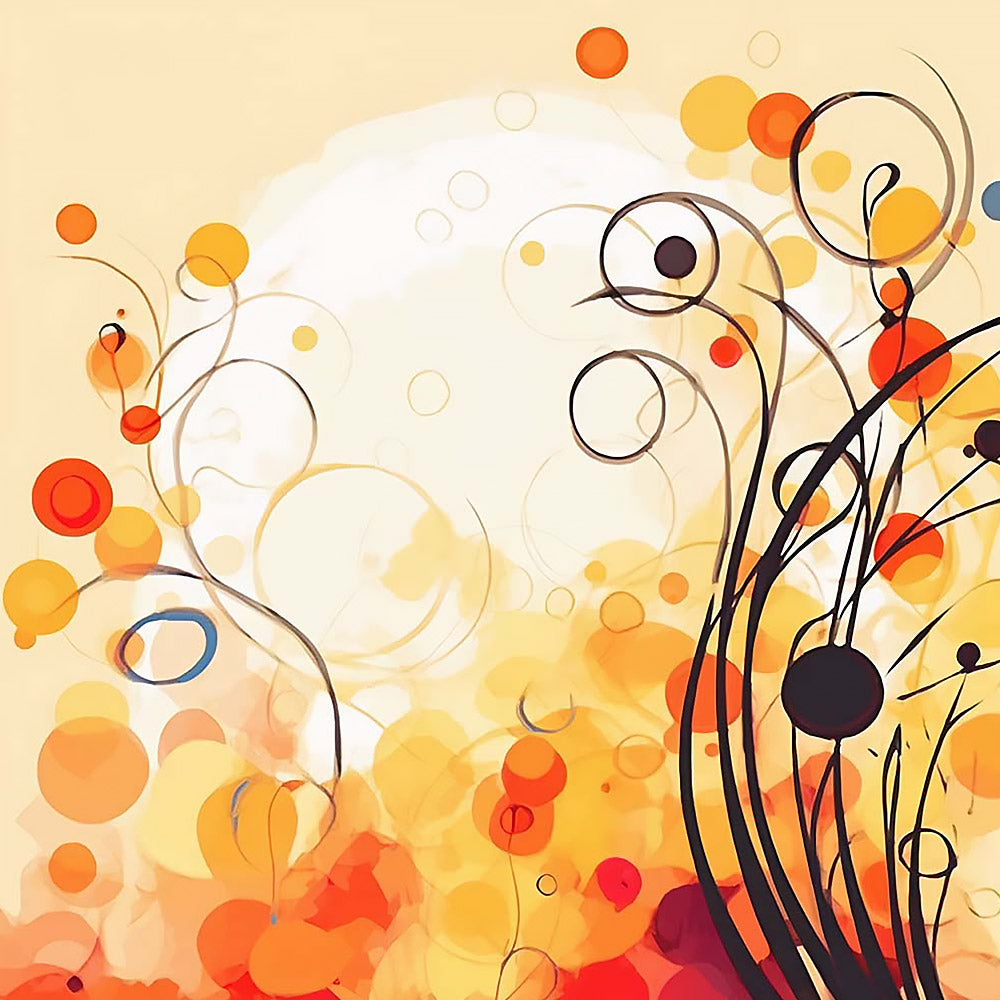 Abstract autumn dots and lines cross stitch kit for beginners