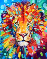 Abstract colourful lion cross stitch kit for beginners