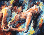 Abstract couple embracing paint by numbers kit for beginners