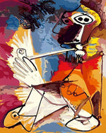 Abstract cubist figure cross stitch kit for beginners