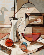 Abstract cubist still life cross stitch kit for beginners