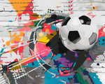 Abstract football paint by numbers kit for beginners