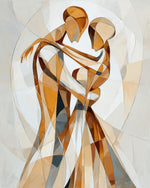 Abstract geometric couple dancing cross stitch kit for beginners