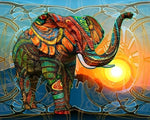 Abstract geometric elephant cross stitch kit for beginners
