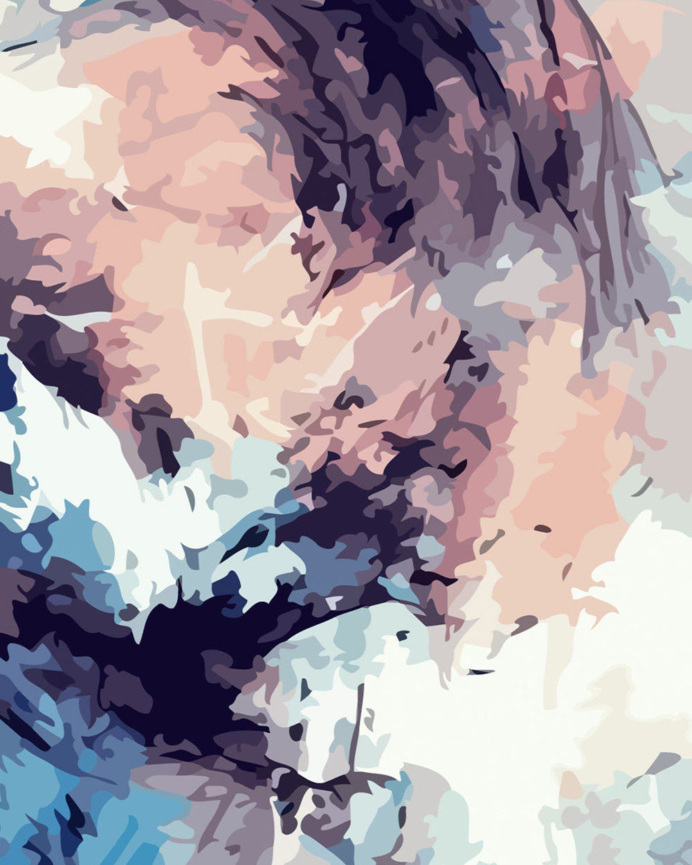 Abstract pastel cloud cross stitch kit for beginners