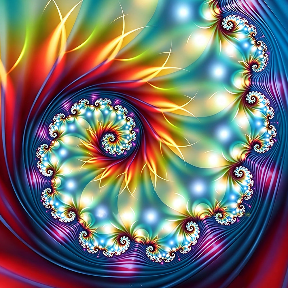 Abstract spiral kaleidoscope cross stitch kit for beginners