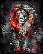 Abstract splash lion cross stitch kit for beginners
