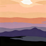 Abstract sunset mountains cross stitch kit for beginners