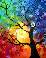 Abstract swirl tree cross stitch kit for beginners