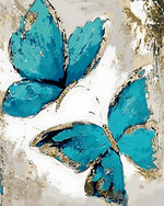 Abstract teal butterflies cross stitch kit for beginners