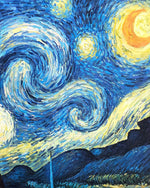 Abstract van gogh style starry night cross stitch kit for beginners