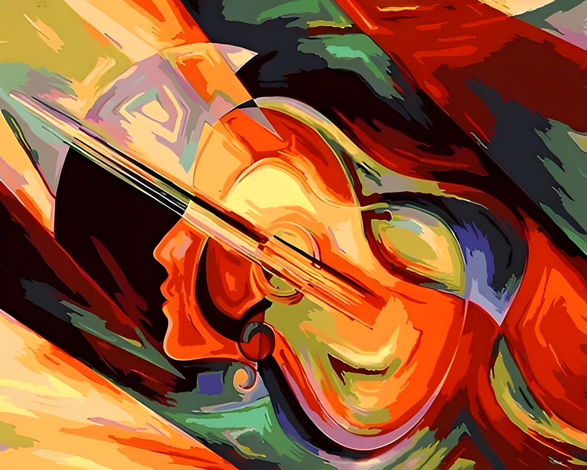 Abstract violin and face paint by numbers kit for beginners