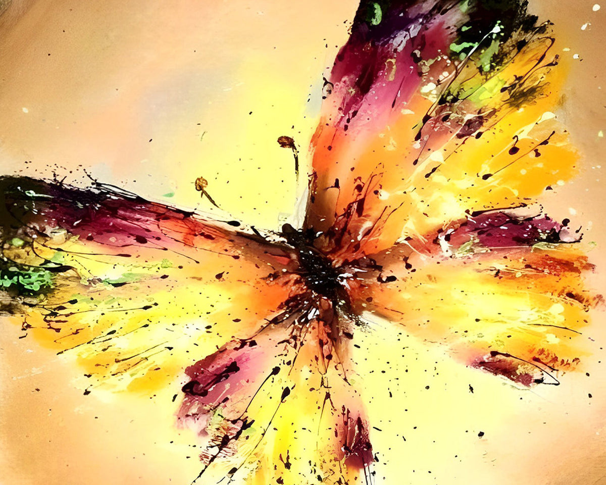 Abstract watercolour butterfly cross stitch kit for beginners