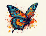 Abstract watercolour butterfly with splashes cross stitch kit for beginners