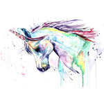Abstract watercolour unicorn cross stitch kit for beginners