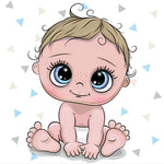 Adorable cartoon baby boy cross stitch kit for beginners