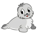 Adorable grey seal pup cross stitch kit for beginners