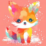 Adorable rainbow fox cross stitch kit for beginners