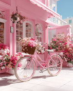 Aesthetic pink flower shop cross stitch kit for beginners