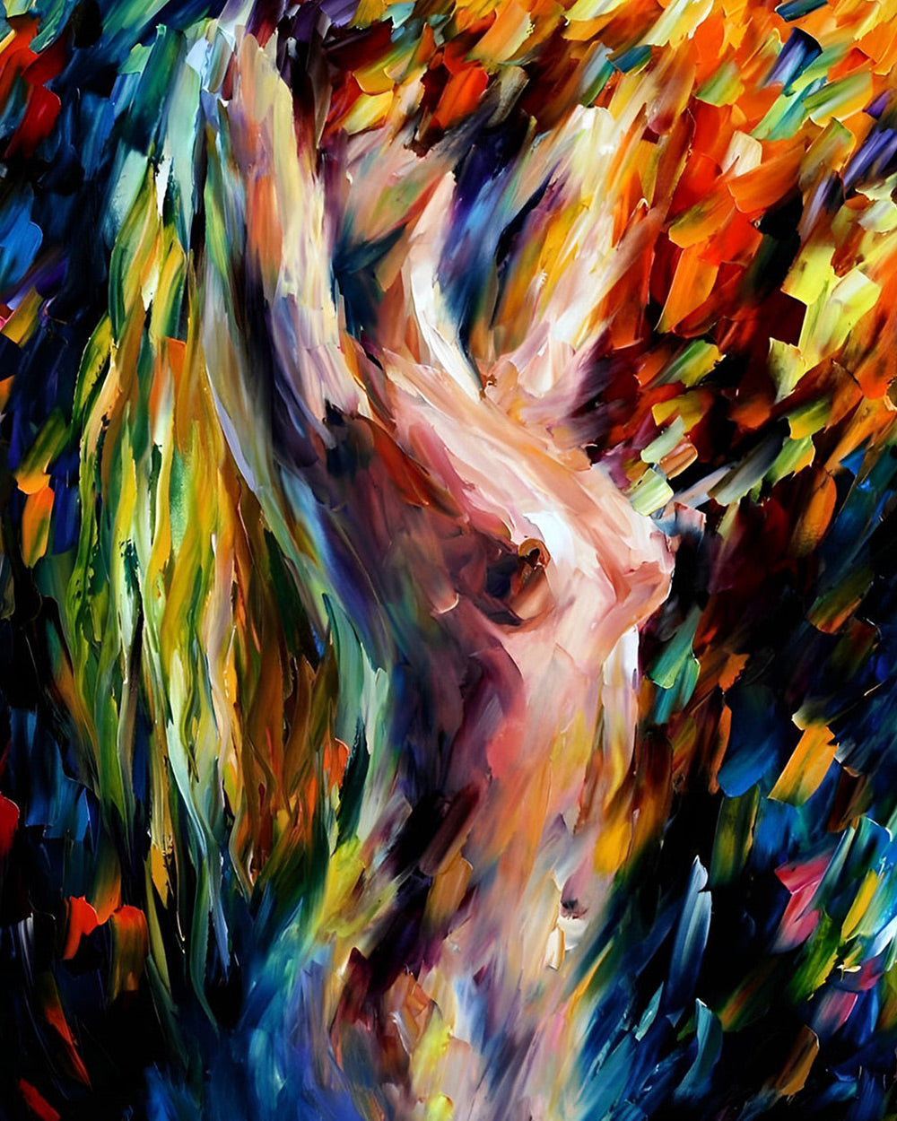 Afremov morning abstract woman cross stitch kit for beginners