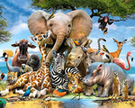 African wildlife animal collage cross stitch kit for beginners