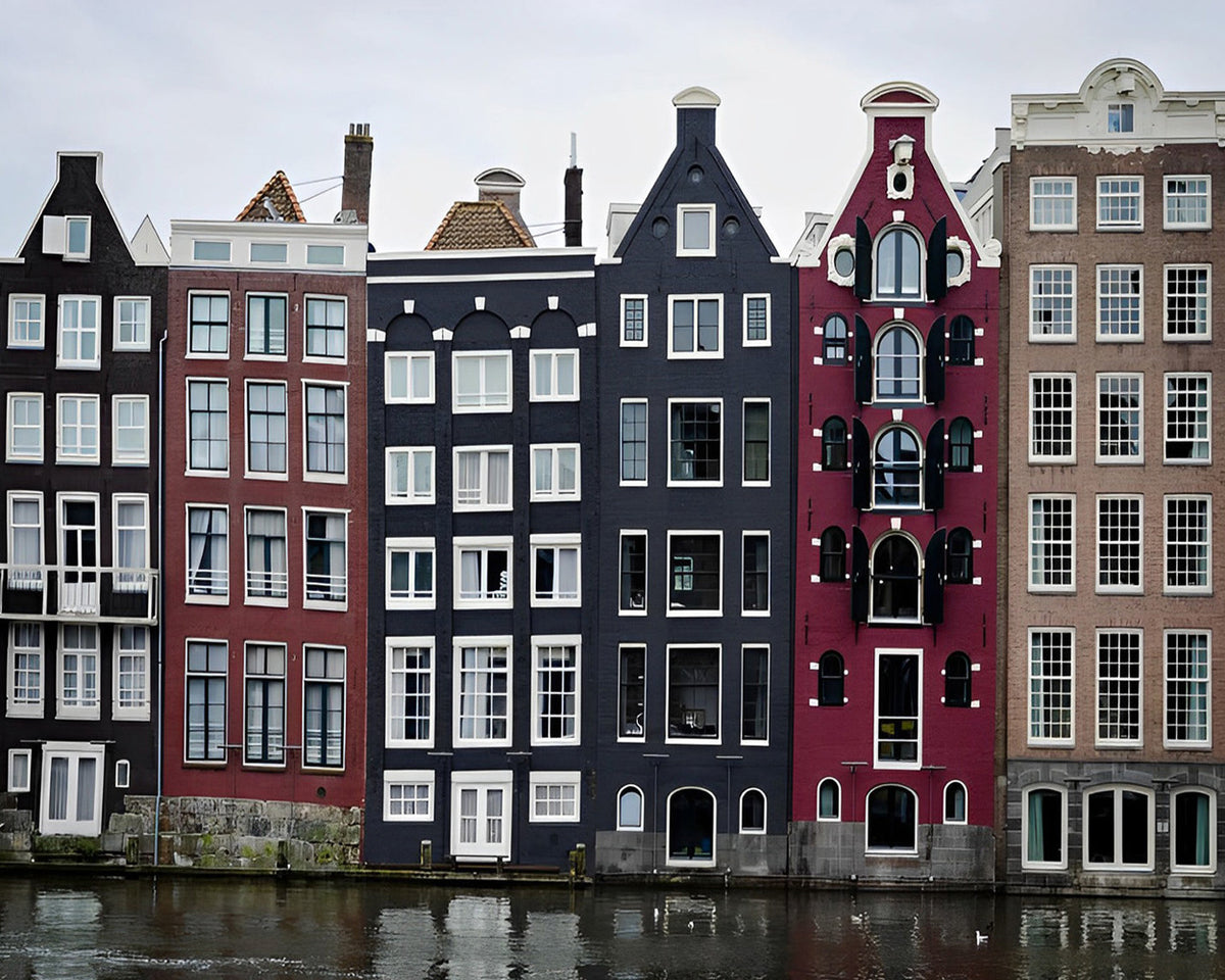 Amsterdam canal houses cross stitch kit for beginners