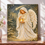 Angel with glowing lantern pearl diamond painting kit for beginners