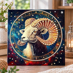 Aries ram with zodiac starry sky pearl diamond painting kit for beginners