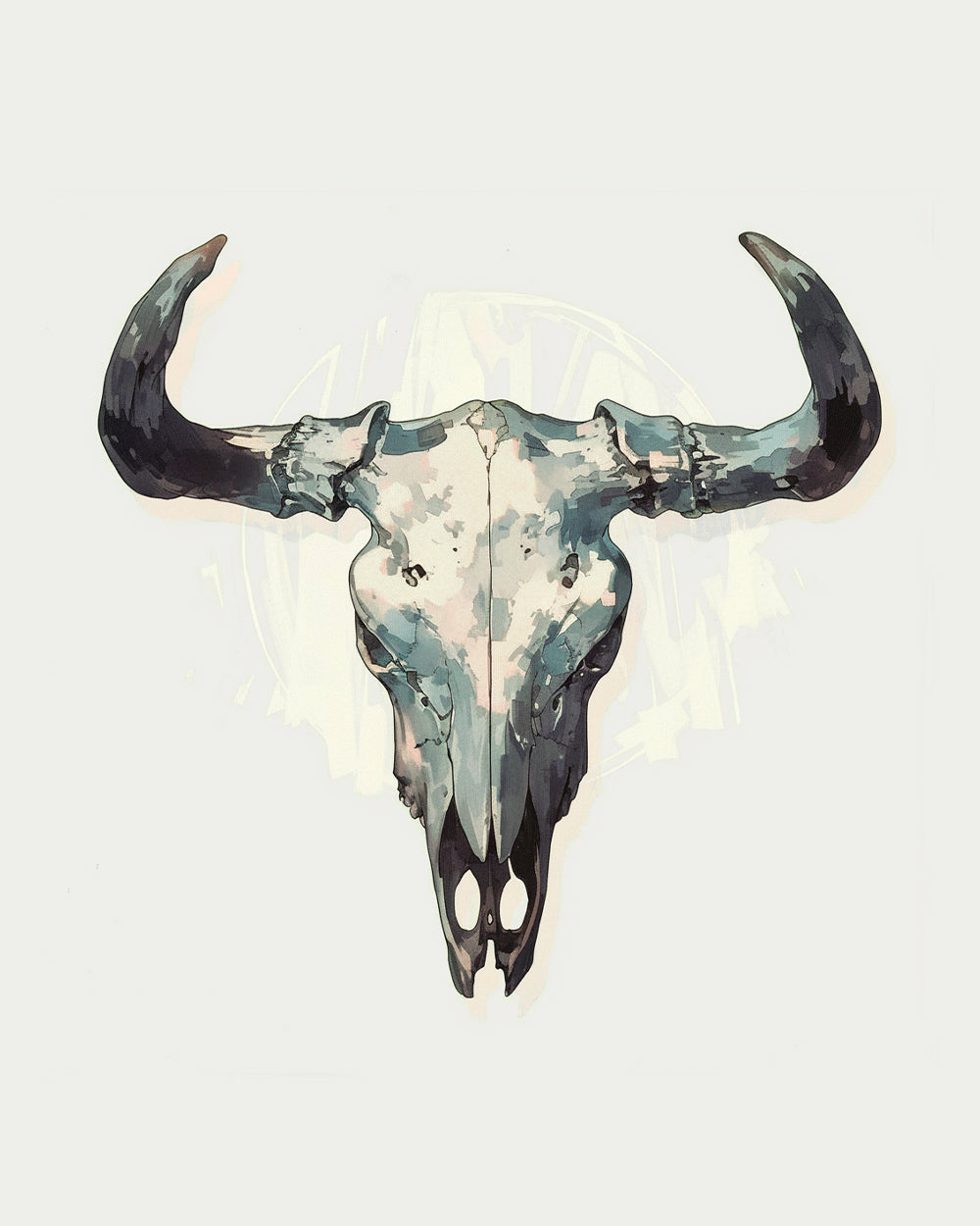 Artistic bull skull cross stitch kit for beginners