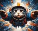 Astronaut cat in space paint by numbers kit for beginners