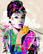 Audrey hepburn pop art portrait cross stitch kit for beginners
