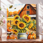Autumn farm harvest pearl diamond painting kit for beginners