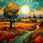 Autumn fields and turquoise skies cross stitch kit for beginners