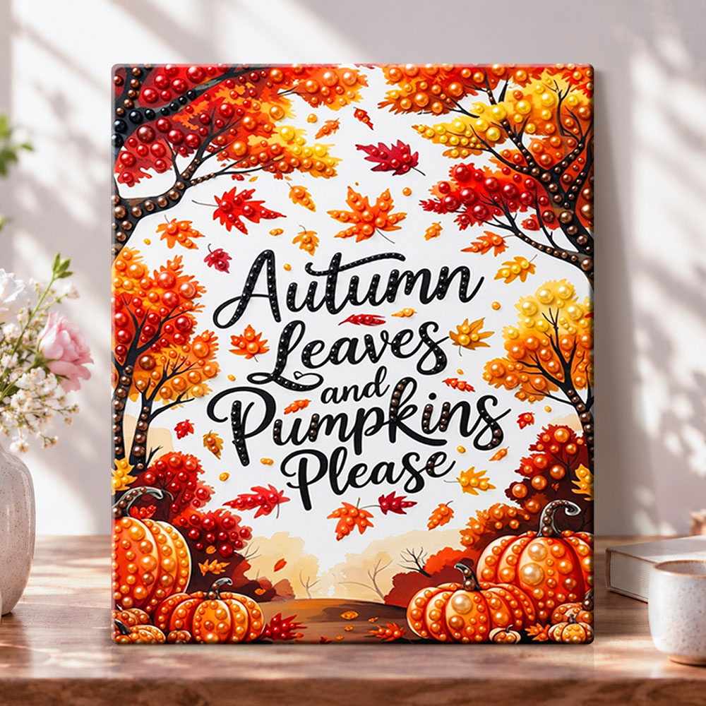 Autumn harvest vibes pearl diamond painting kit for beginners