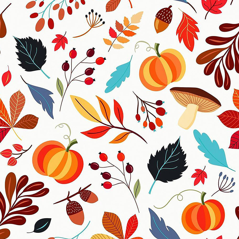 Autumn leaves pumpkins and berries pattern cross stitch kit for beginners