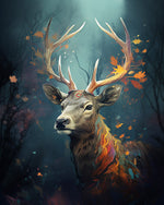 Autumn leaves stag cross stitch kit for beginners