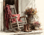 Autumn porch and rocking chair paint by numbers kit for beginners