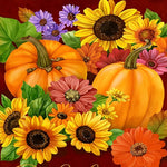 Autumn pumpkins and sunflowers pattern cross stitch kit for beginners