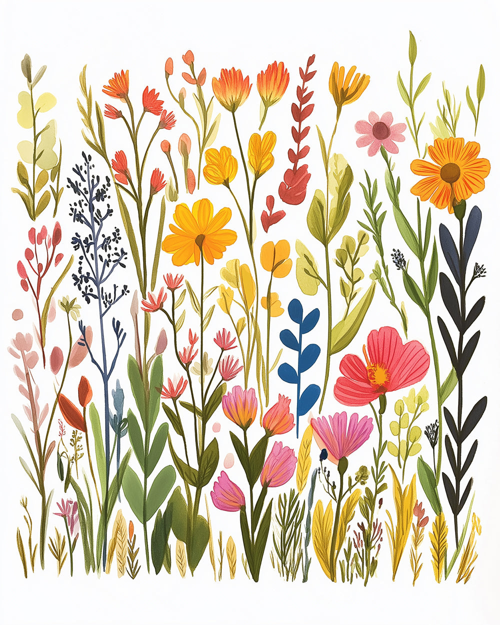 Autumn wildflower meadow cross stitch kit for beginners