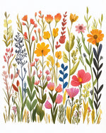 Autumn wildflower meadow cross stitch kit for beginners