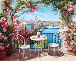 Balcony roses and harbour town paint by numbers kit for beginners