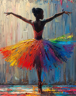 Ballerina with rainbow tutu cross stitch kit for beginners
