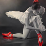 Ballerina with red ballet shoes cross stitch kit for beginners