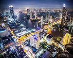 Bangkok skyline at night cross stitch kit for beginners